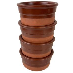 Cermer 4-ounce Terracotta Ramekin Dishes Two-Tone Reddish-Brown